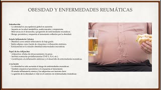 Obesidad en Enfermedades Reumáticas un vínculo inflamatoriodrmanuelromerojurado [upl. by Nyrhtac583]