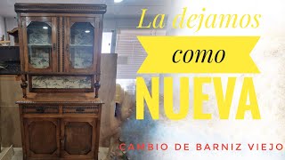 Como cambiar BARNIZ a un mueble Antiguo  RESTAURACIÓN Alacena de Madera [upl. by Shipley]