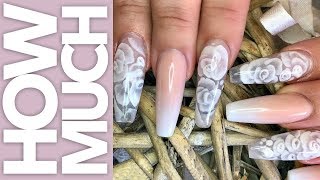 How Much  Encapsulated 3D Flowers  Acrylic Nails [upl. by Eiryk]