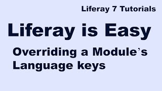 Liferay Tutorial 13  Overriding a module’s language keys [upl. by Adidnere]