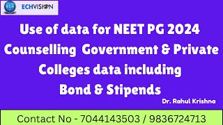 NEET PG Counselling Government and Private Colleges Bond amp Stipend [upl. by Adelbert]