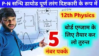 pn sandhi diode purn tarang dishtkari ke roop mein । pn सन्धि डायोड पूर्ण तरंग दिष्टकारी के रूप में [upl. by Leinad857]