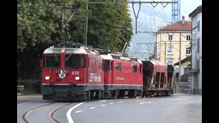 Rhätische Bahn  Güterverkehr auf der Arosa Bahn mit Ge 44 II [upl. by Lilla]