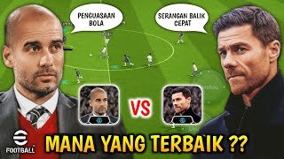 REVIEW MANAGER PEP GUARDIOLA × MANAGER XABI ALONSO eFootball 2024 Mobile [upl. by Drarrej890]