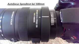 Autofocus Speedtest Sigma 150500mm F5063 DG OS HSM [upl. by Hen]