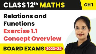 Relations and Functions  Exercise 11 Concept Overview  Class 12 Maths Chapter 1  CBSEIITJEE [upl. by Enimisaj799]