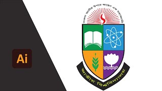 Logo Design if National University │Illustrator │ riponcomputertrainingschool AliAhammedRipon [upl. by Olcott815]