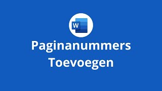 Hoe Voeg je Paginanummers toe in Word Word paginanummers nederlands [upl. by Hillie]