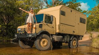 INTERIOR TOUR of DIY Camper  ExArmy Unimog Expedition Vehicle Build [upl. by Islehc578]