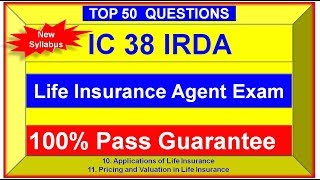 IC38 IRDA AGENT EXAM NEW 2024 PRICING VALUATION APPLICATIONS OF LIFE IC38 MOCK TEST ▶️10 [upl. by Akiram688]