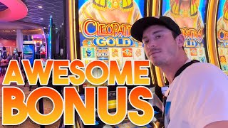 Awesome Win On A Cleopatra Gold Slot Machine At Coushatta Casino Resort [upl. by Lirrehs]