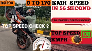 ktm rc390 top speed check  and just 56 second 170 kmph speed cross [upl. by Nylak]