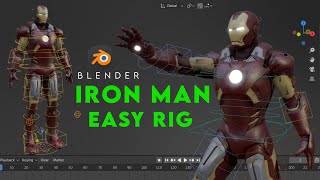 How to rig Iron man suit in blender  Auto rig pro addon [upl. by Wernda]