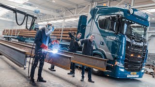 ​​Knap staaltje werk met Scania S770 V8POWER duo van Brink Staalbouw [upl. by Elnora]