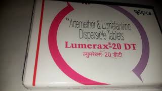 LUMERAX  20 DT TAB Rx ARTEMETHER amp LUMEFANTRINE use plasmodium falciperum amp side effect [upl. by Brad]