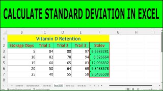 How to calculate standard deviation in Excel  Standard Deviation in Excel [upl. by Helge]