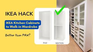 Build Your Closet with IKEA SEKTION Kitchen Cabinets  Better Than PAX Before amp After Tour [upl. by Sema778]