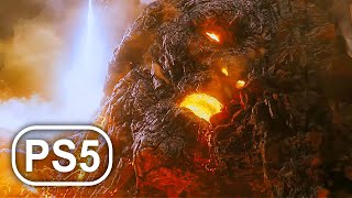 GOD OF WAR PS5 Volcano Titan Boss Fight Gameplay 4K ULTRA HD  God Of War 3 Remastered [upl. by Aztin]