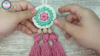 🟢ATRAPASUEÑOS MANDALA A CROCHETcómo tejer un atrapasueños mandala a ganchillo tutorial PASO A PASO [upl. by Notnroht]