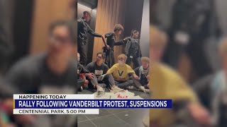 Rally following Vanderbilt protest suspensions [upl. by Sixel]