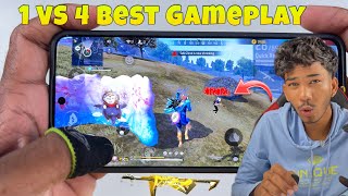 1 vs 4 free fire headshot gameplay full map 2 finger handcam in poco x6 pro gaming phone [upl. by Schaefer]