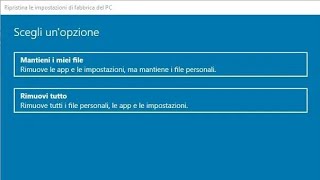 Ripristino windows 10 dati di fabbrica [upl. by Knitter538]