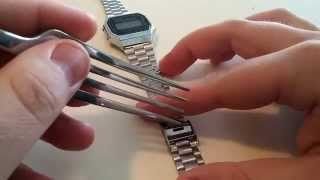 How to Adjust Casio Watch Band A168W1 [upl. by Nivac455]