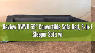 Review DWVO 55quot Convertible Sofa Bed 3in1 Sleeper Sofa with PullOut Bed Velvet Futon Couch with [upl. by Ilocin614]