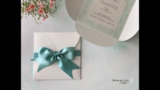 Make Your Own Wedding Invitations  Low Cost DIY Wedding Invitations with Bow [upl. by Otrepur]