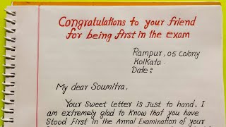 Letter to Your Friend for his Exam Success  Congratulation to your Friend On his Exam Success [upl. by Ariait]