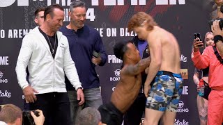 LIKKLEMAN ATTACKS BDAVE  MYSTERY OPPONENT  MISFITS 4 WEIGH IN  KSI UNDERCARD [upl. by Belding76]