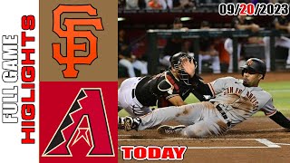 Arizona Diamondbacks vs San Francisco Giants FULL GAME HIGHLIGHTS TODAY September 20 2023 [upl. by Asum]