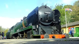 34028 Eddystone at the NYMR steam gala on the 26th and 27th September 2024  With RAIN on the 26th [upl. by Catharine]