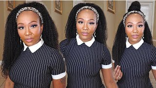 Super Affordable Kinky Curly Headband Wig Ft TINASHE [upl. by Haggar567]