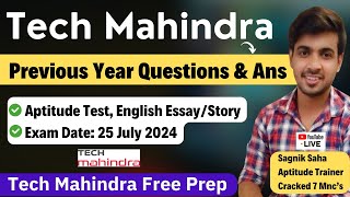 Tech Mahindra Aptitude Questions amp Answers  Previous Year Questions  Tech Mahindra Exam Mail 2024 [upl. by Viridis152]