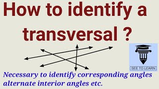 How to identify a transversal [upl. by Athey407]