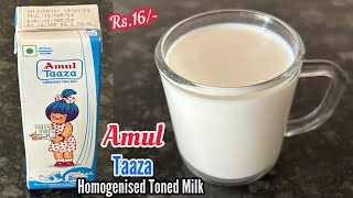 Amul Taaza Homogenised Toned Milk Review  Amul Tetra pack Milk  Amul Taaza Homogenised Toned Milk [upl. by Zacharias]