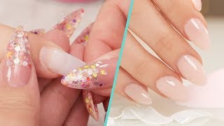 How To Apply Nail Tips with Acrylic Overlay  Step by Step Tutorial [upl. by Grizelda773]