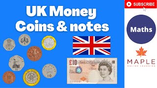 Learn UK Notes amp Coins ► Pounds amp Pence  Maths Skills [upl. by Netaf8]