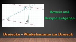 Dreiecke  Winkelsumme im Dreieck  Beweis und Beispiele  Mathe einfach erklärt [upl. by Ocinemod1]