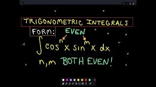 Trigonometric Integrals  Part 2 of 6 [upl. by Acinhoj]