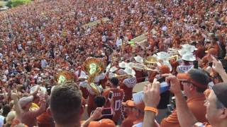 Texas Longhorn Band visits section 14 for quotMarch Grandiosoquot Nov 12 2016 West Virignia  Texas [upl. by Ecirahs332]