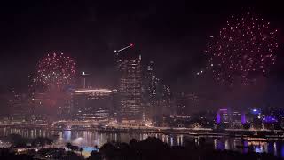 Brisbane Riverfire 2024 Full Fireworks Display  Southbank Building View [upl. by Niel]