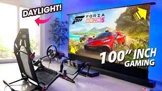 HUGE ROLLABLE 100INCH 4K LASER TV  BIGGEST UPGRADE ⚡️ BIGVUE Motorised ALR UST Projector Screen [upl. by Doroteya789]