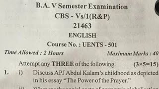 5th semester AECC English Previous years question papers Jammu University [upl. by Lleinad]