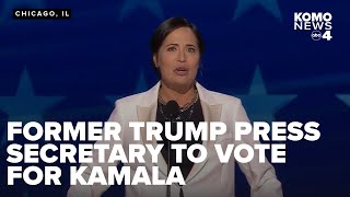 Trumps former press secretary Stephanie Grisham speaks at DNC says shes voting for kamala [upl. by Ecela635]