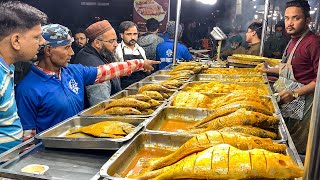 Balochi Fried Fish amp Grilled Fish at Khan Quetta  Street Food Spicy Masala Fish Fry  Machli Farosh [upl. by Azeel]