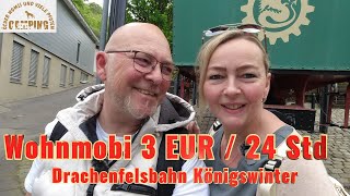 Wohnmobilparkplatz Königswinter 3Eur  24 Std Drachenfels und den Drachen doch wieder mitgenommen [upl. by Hannahoj]