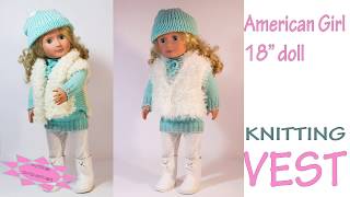 Doll vest knitting pattern Stockinette stitch Wika crochet [upl. by Iatnwahs]