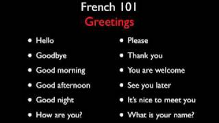 Learn French with French 101  Greetings  Level One [upl. by Angadreme]